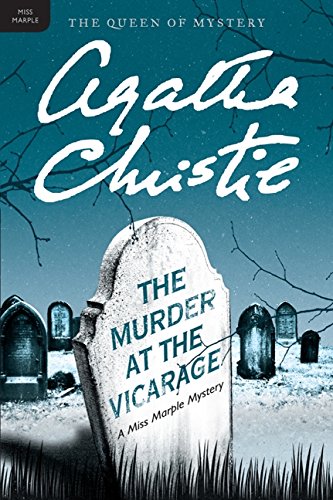 Cover of Murder at the Vicarage. Art of a tombstone bearing the title by David Correy.